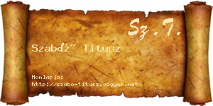 Szabó Titusz névjegykártya