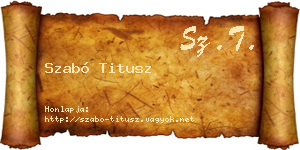 Szabó Titusz névjegykártya