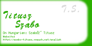 titusz szabo business card